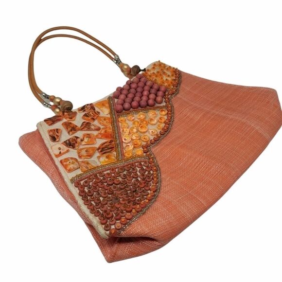 Beautiful Orange Beaded Shoulder Bag. Excellent condition. - Picture 1 of 16